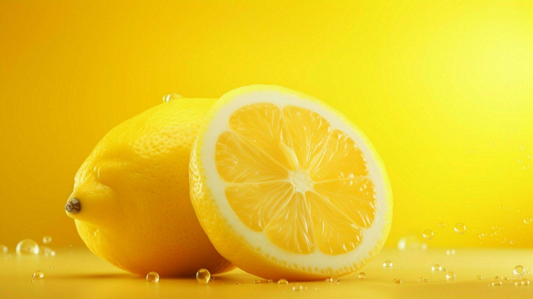 AI generated Lemon yellow soft background photo