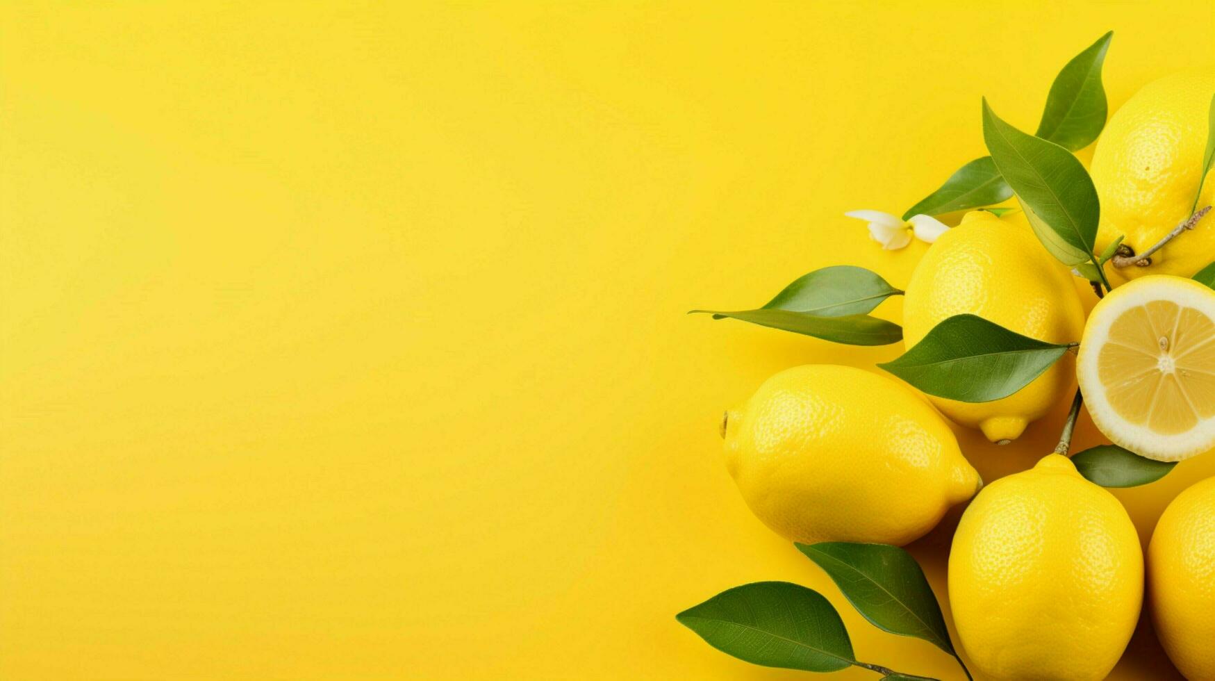 AI generated Lemon yellow background photo