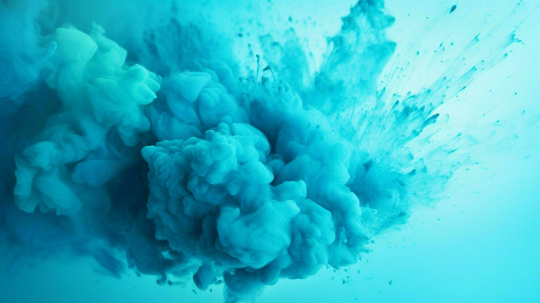 AI generated Cyan color powder splash background photo