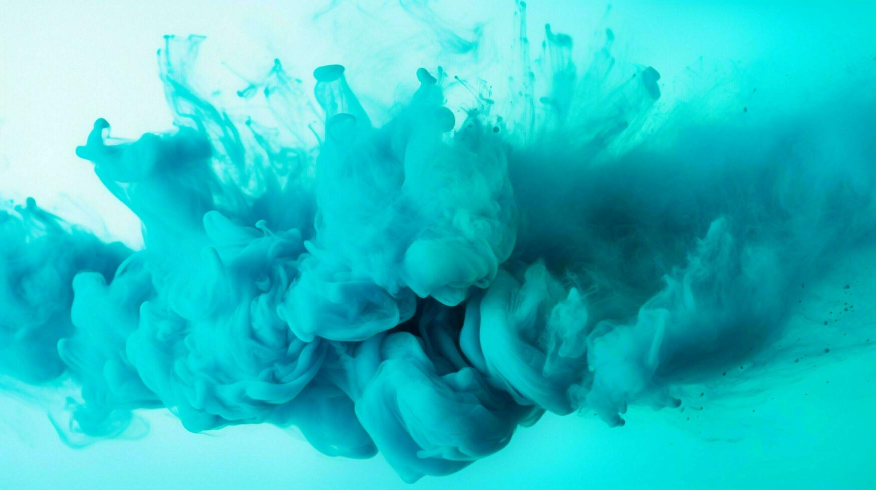 AI generated Cyan color powder splash background photo