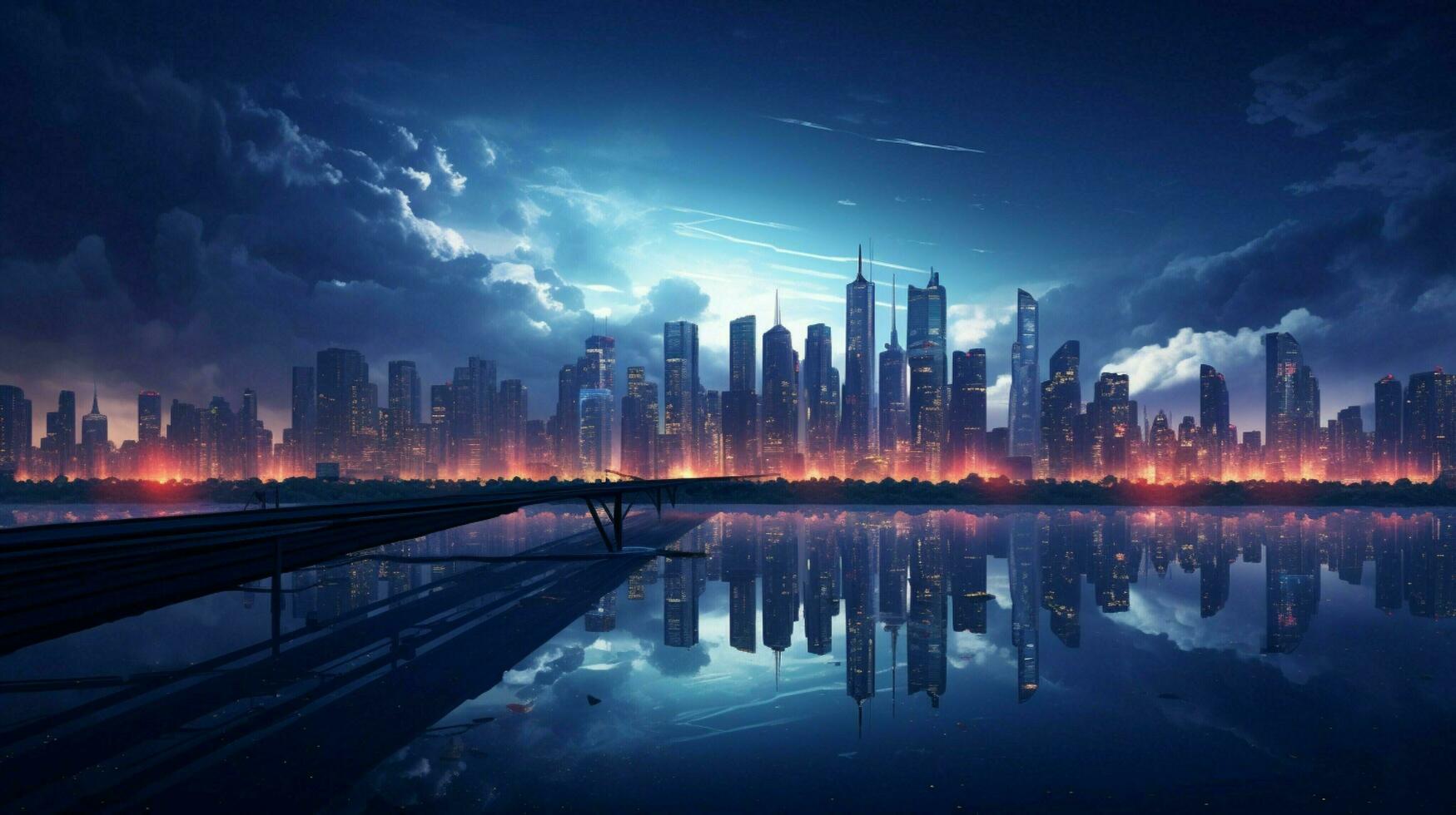 AI generated City Skylines background photo