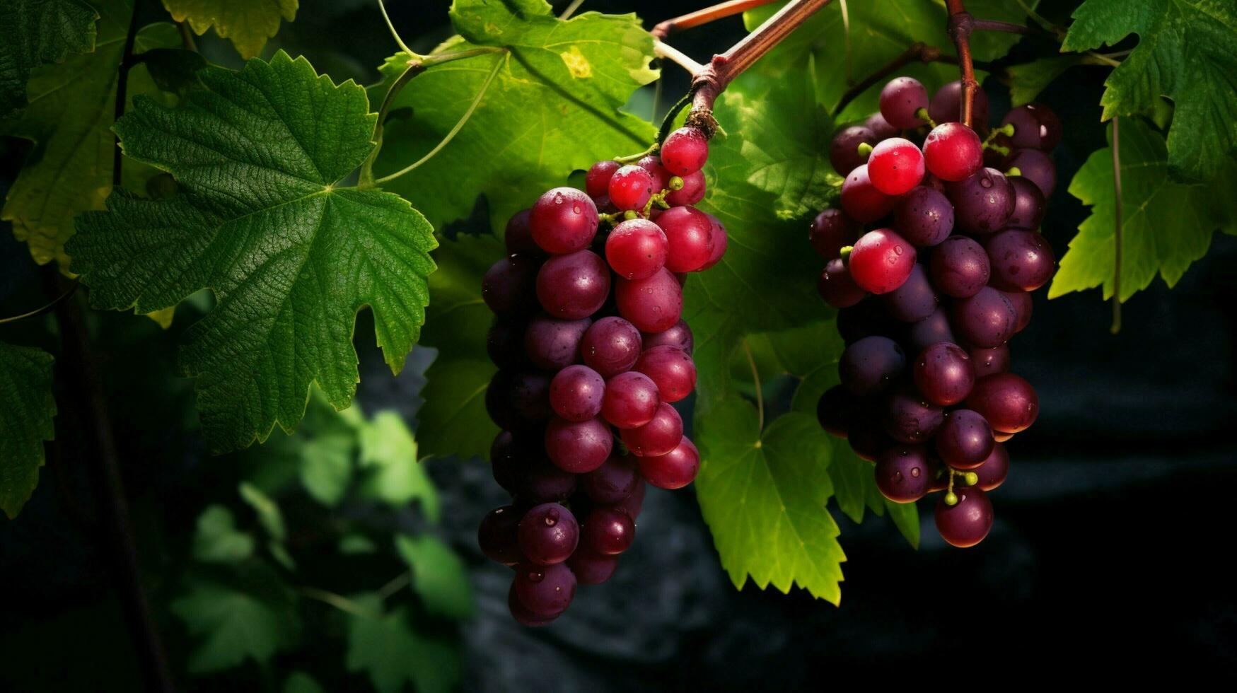 AI generated Grape vine background photo