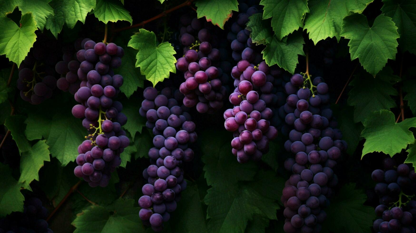 AI generated Grape vine background photo