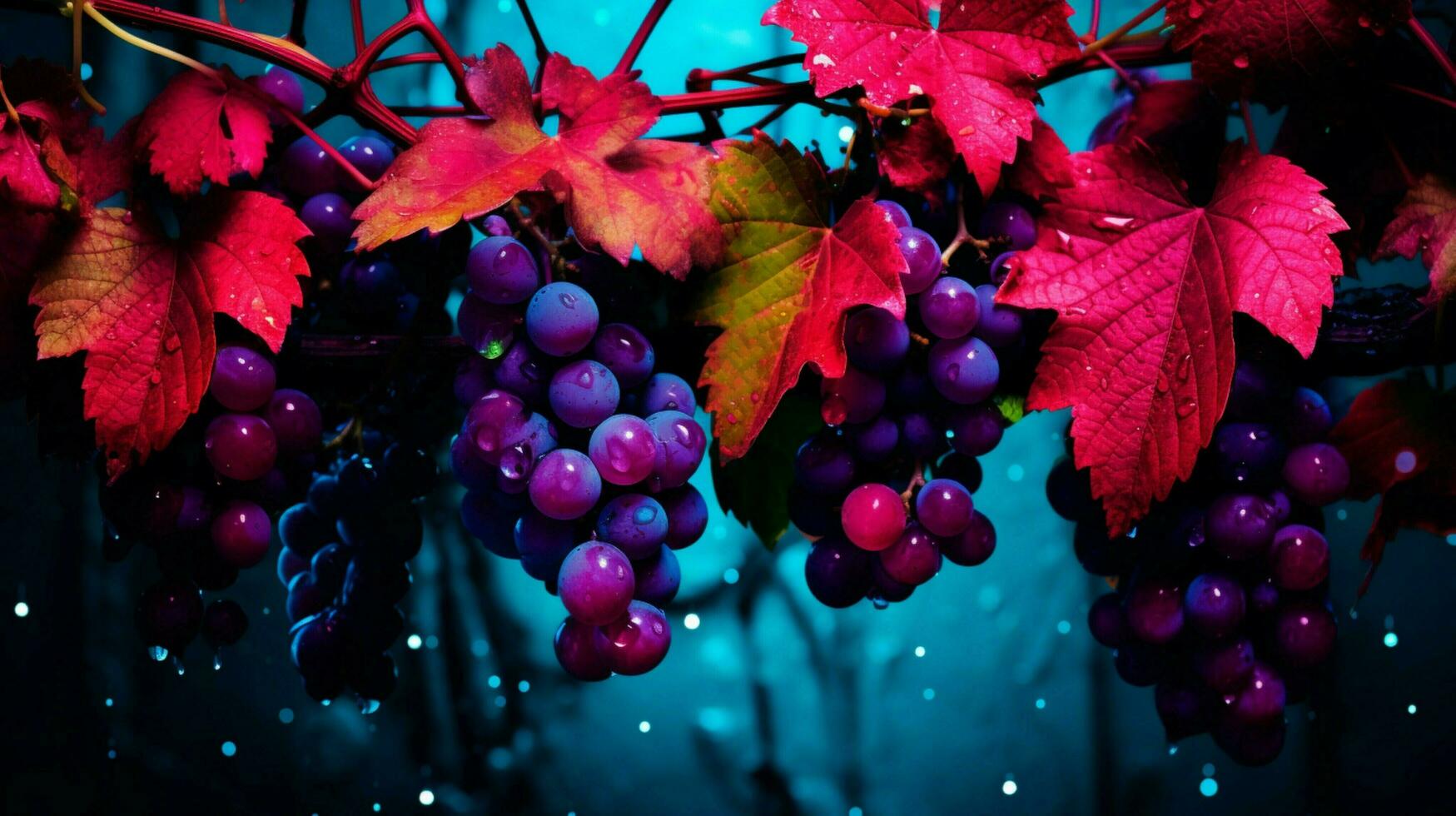 AI generated Grape vine color splash background photo