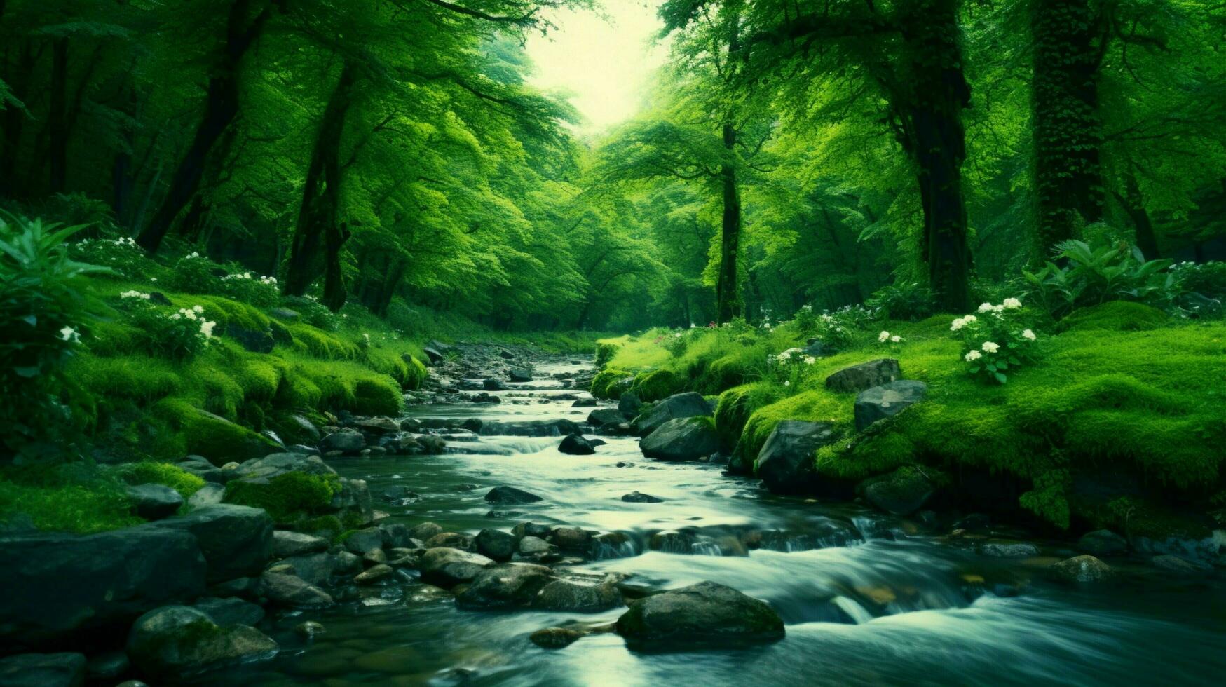 AI generated Green soft background photo