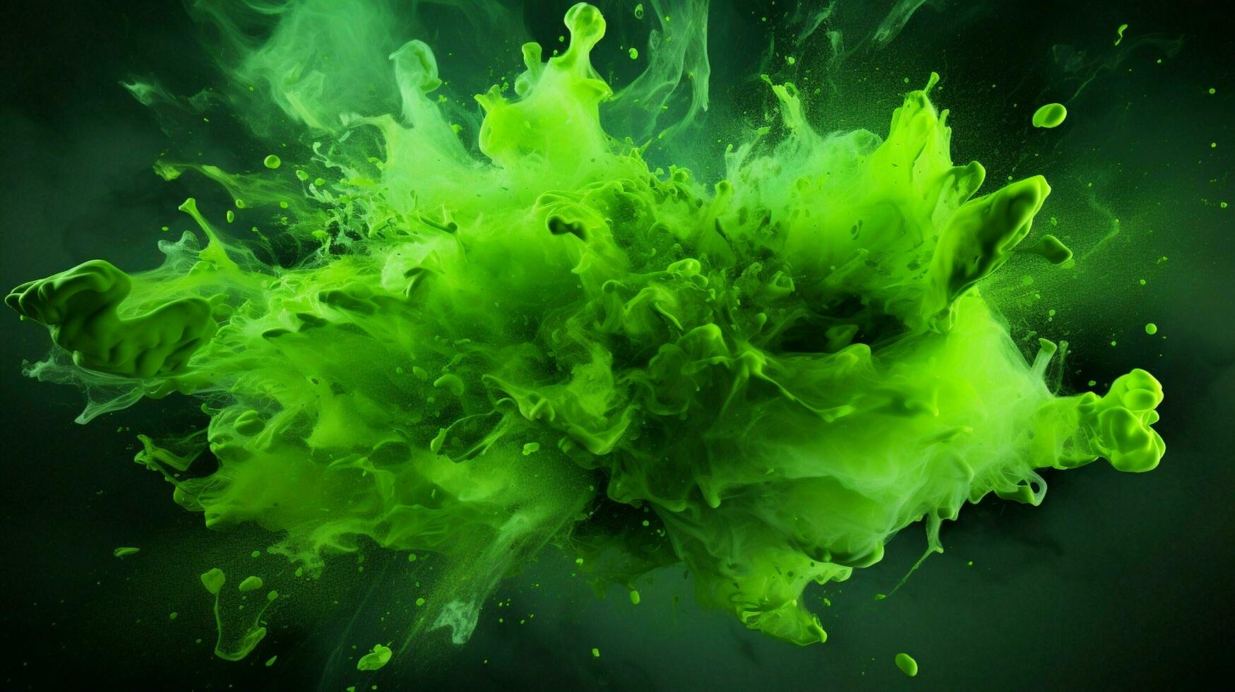 AI generated Green color splash background photo