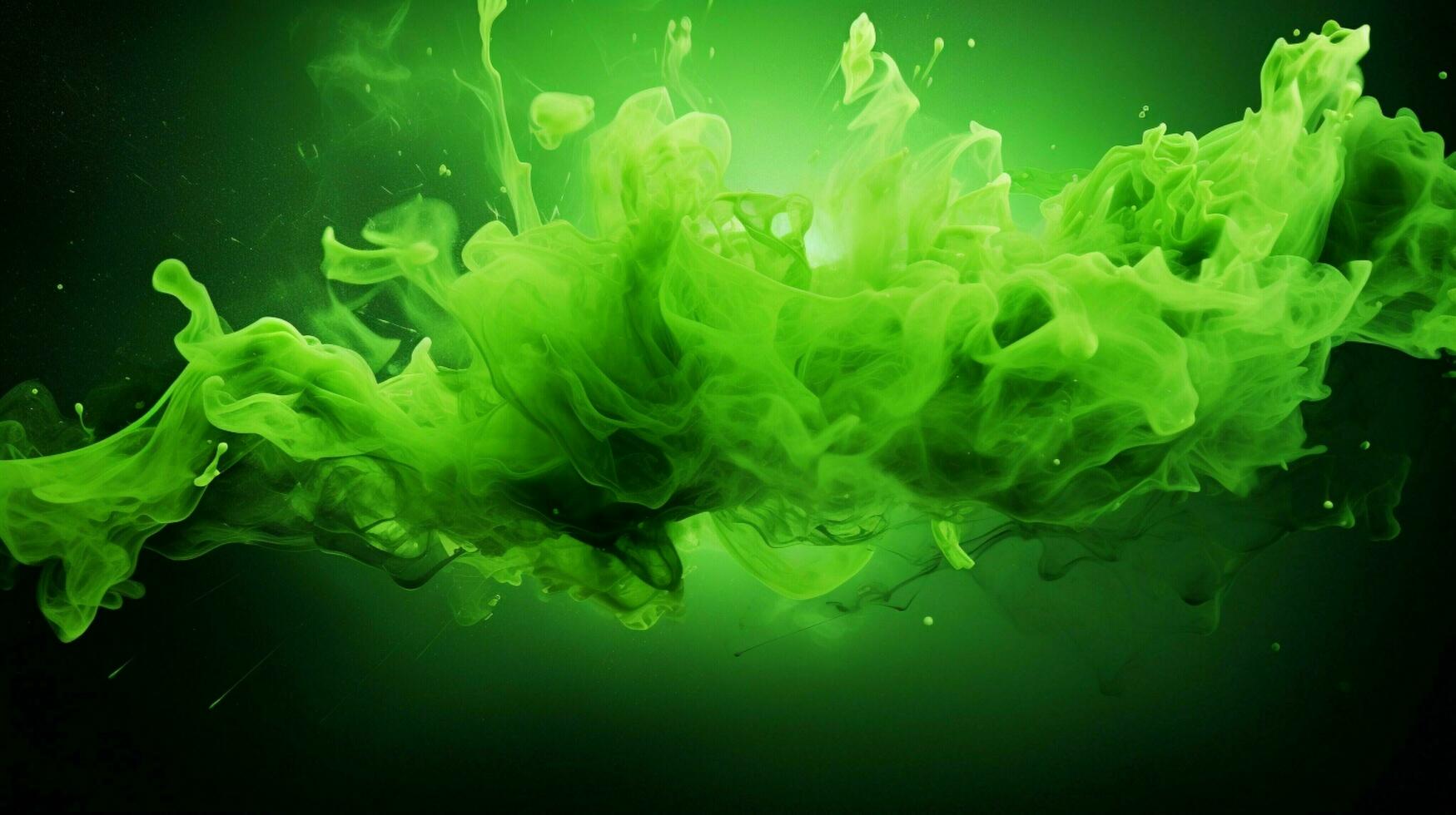 AI generated Green color splash background photo