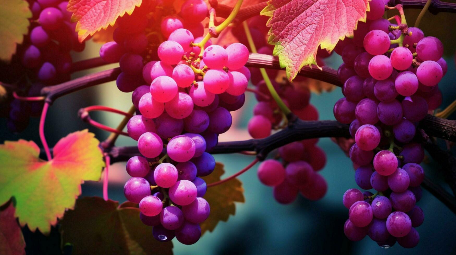 AI generated Grape vine color splash background photo