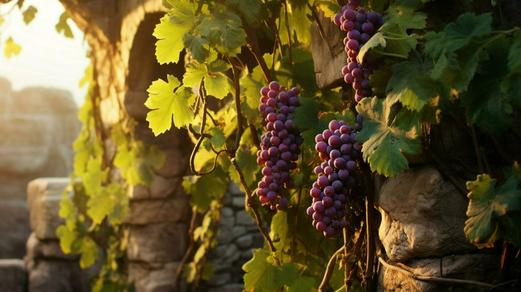 AI generated Grape vine soft background photo