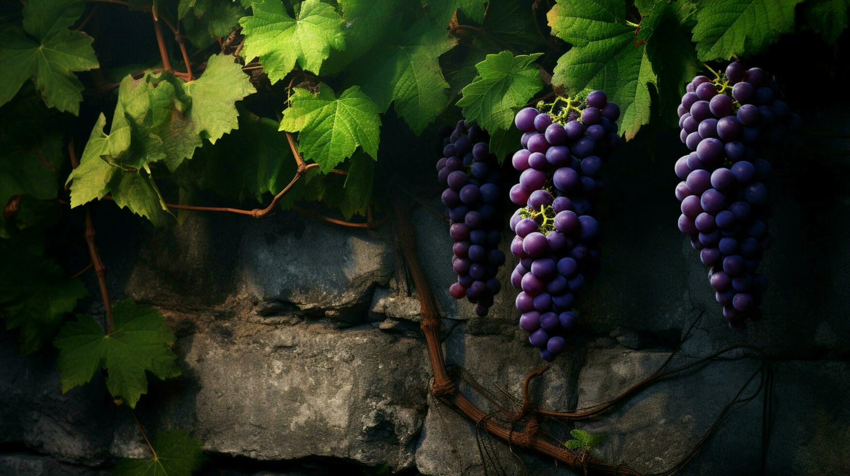 AI generated Grape vine hard background photo