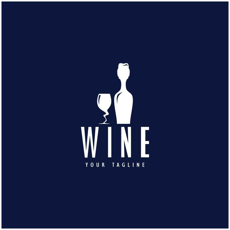 vino logo con vino lentes y botellas.para noche discotecas, bares, cafeterías y vino tiendas vector