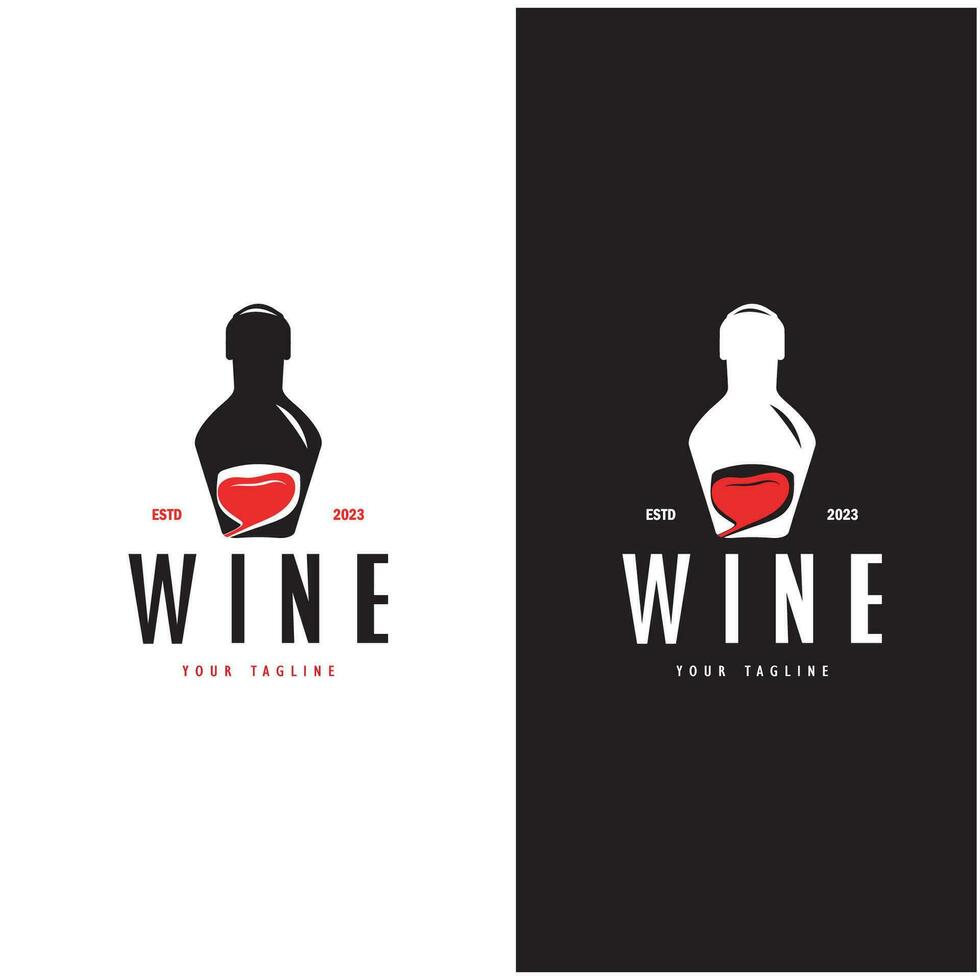 Wine logo with wine glasses and bottles.for night clubs,bars,cafe and wine shops. vector