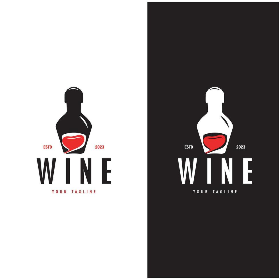 vino logo con vino lentes y botellas.para noche discotecas, bares, cafeterías y vino tiendas vector