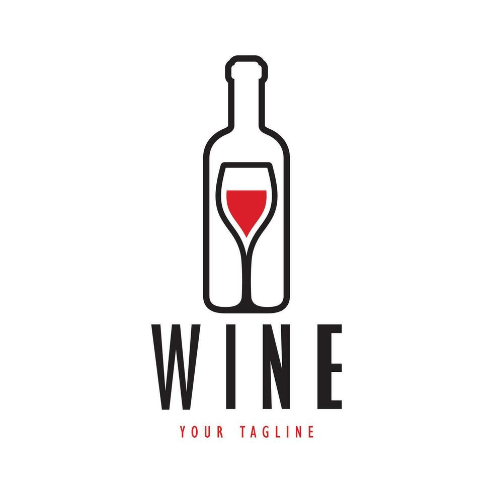 Wine logo with wine glasses and bottles.for night clubs,bars,cafe and wine shops. vector