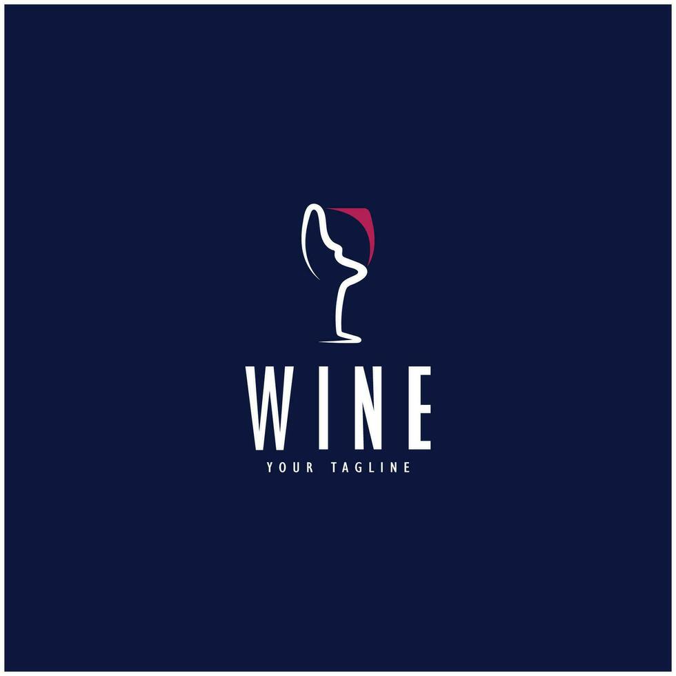 Wine logo with wine glasses and bottles.for night clubs,bars,cafe and wine shops. vector