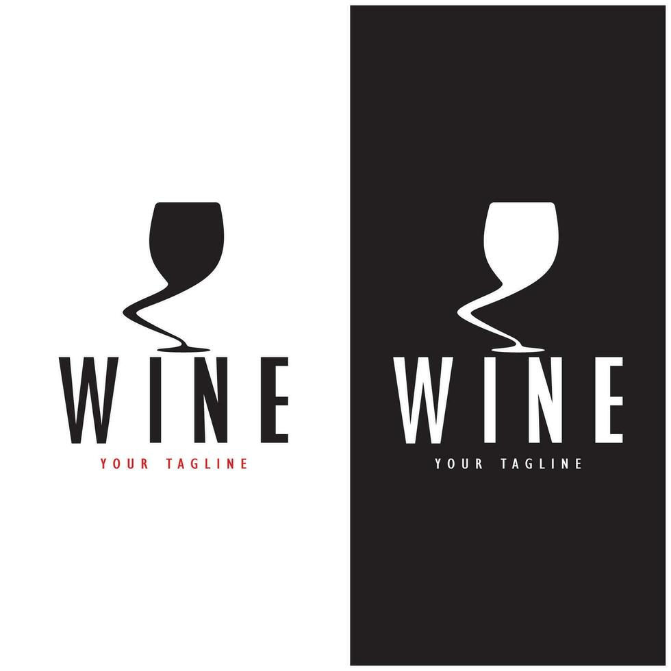 vino logo con vino lentes y botellas.para noche discotecas, bares, cafeterías y vino tiendas vector