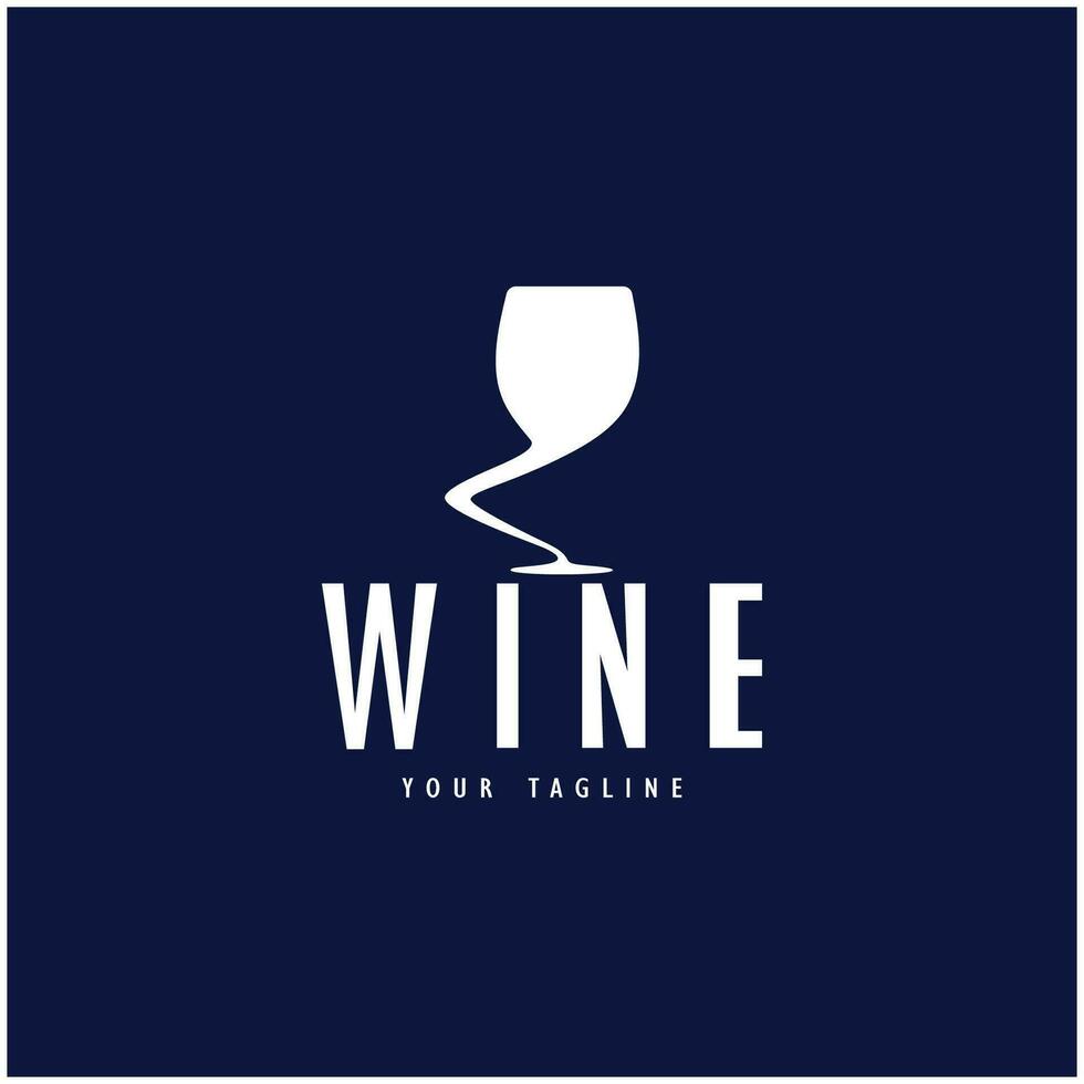 vino logo con vino lentes y botellas.para noche discotecas, bares, cafeterías y vino tiendas vector