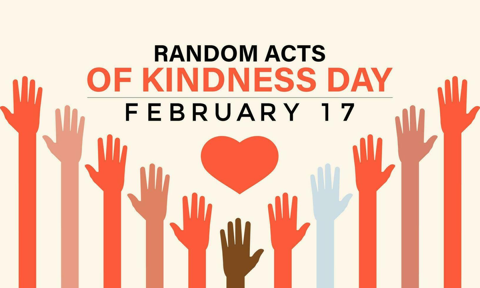 Random Acts Kindness Day on February 17th . Banner, poster, card, background design. vector