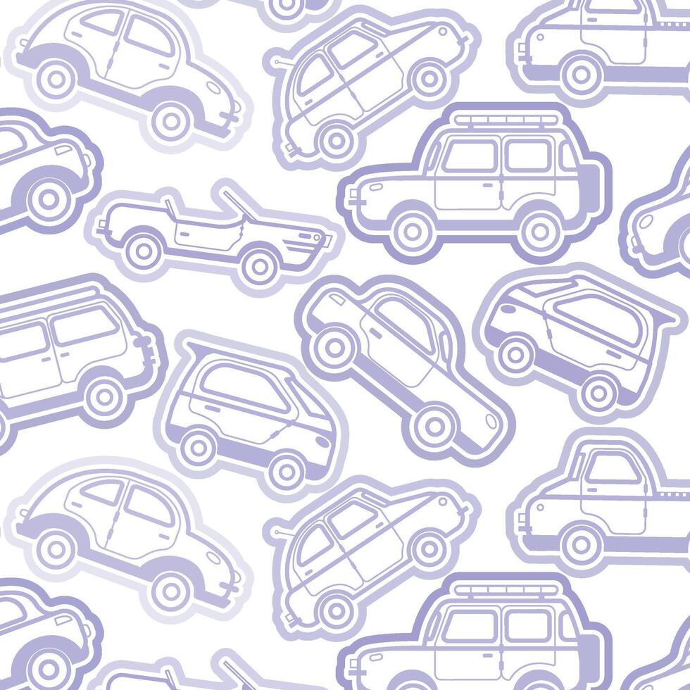 pattern seamless cars simple minimalist background kids vector