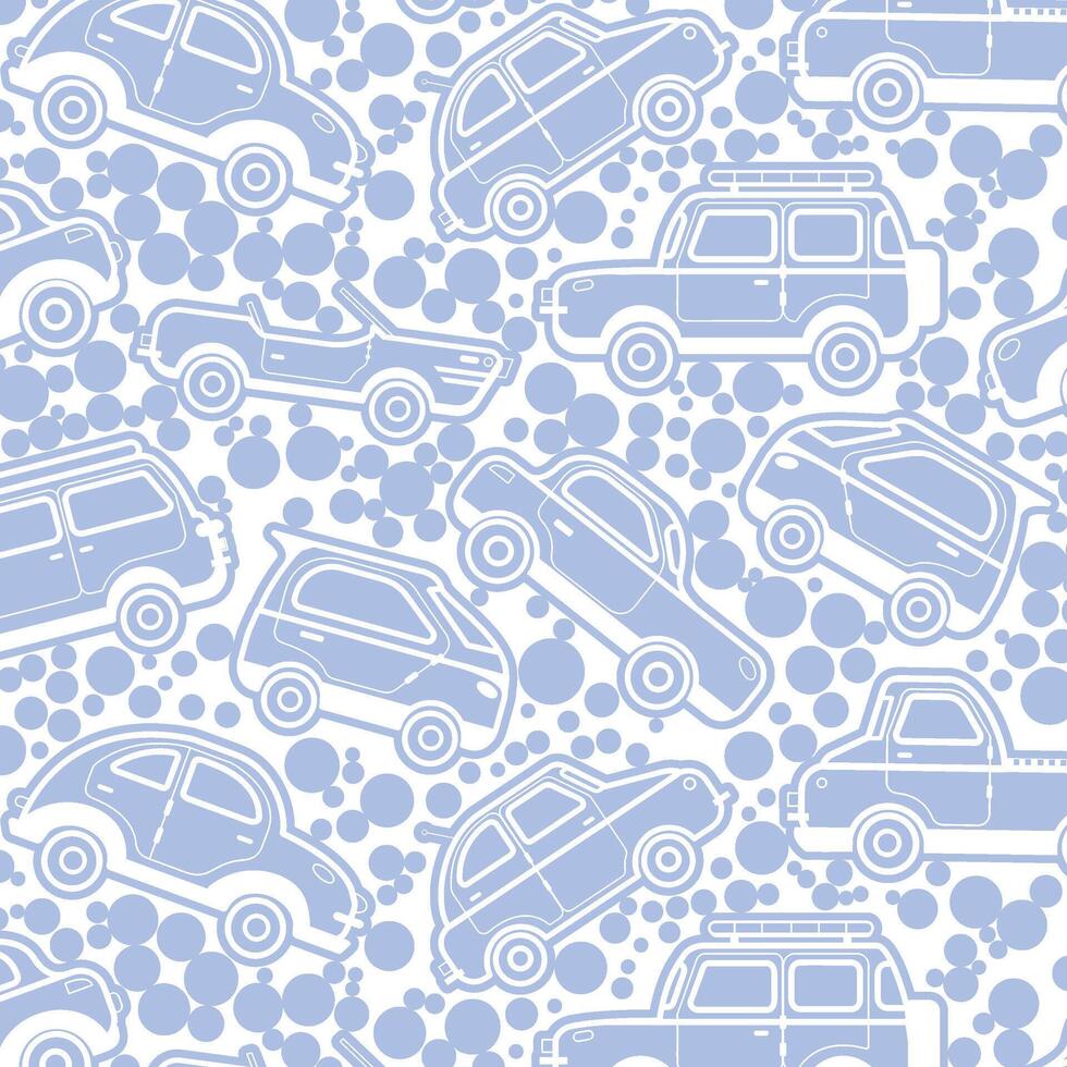 pattern seamless cars simple minimalist background kids vector