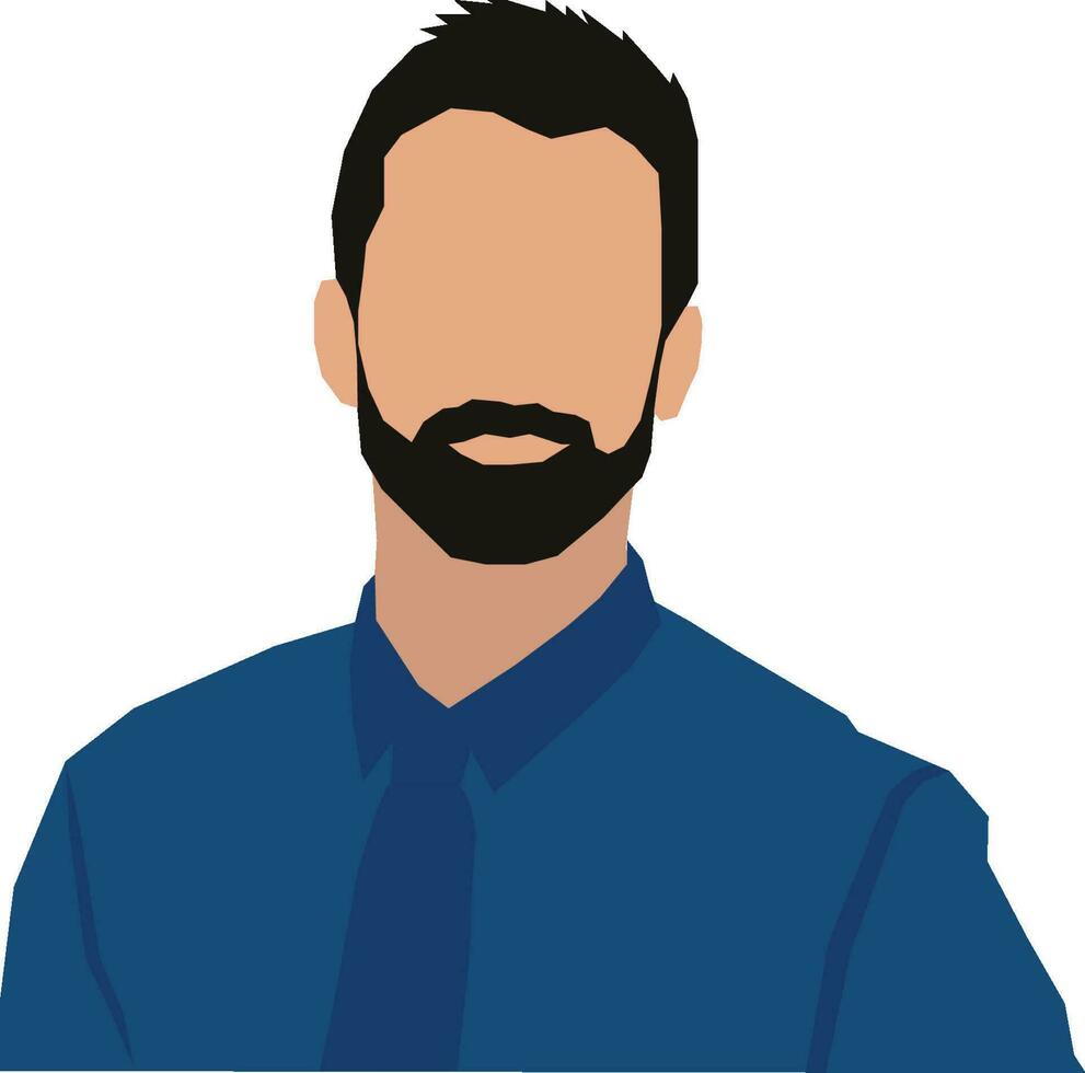 negocio hombre blanco perfil imagen con barba vector