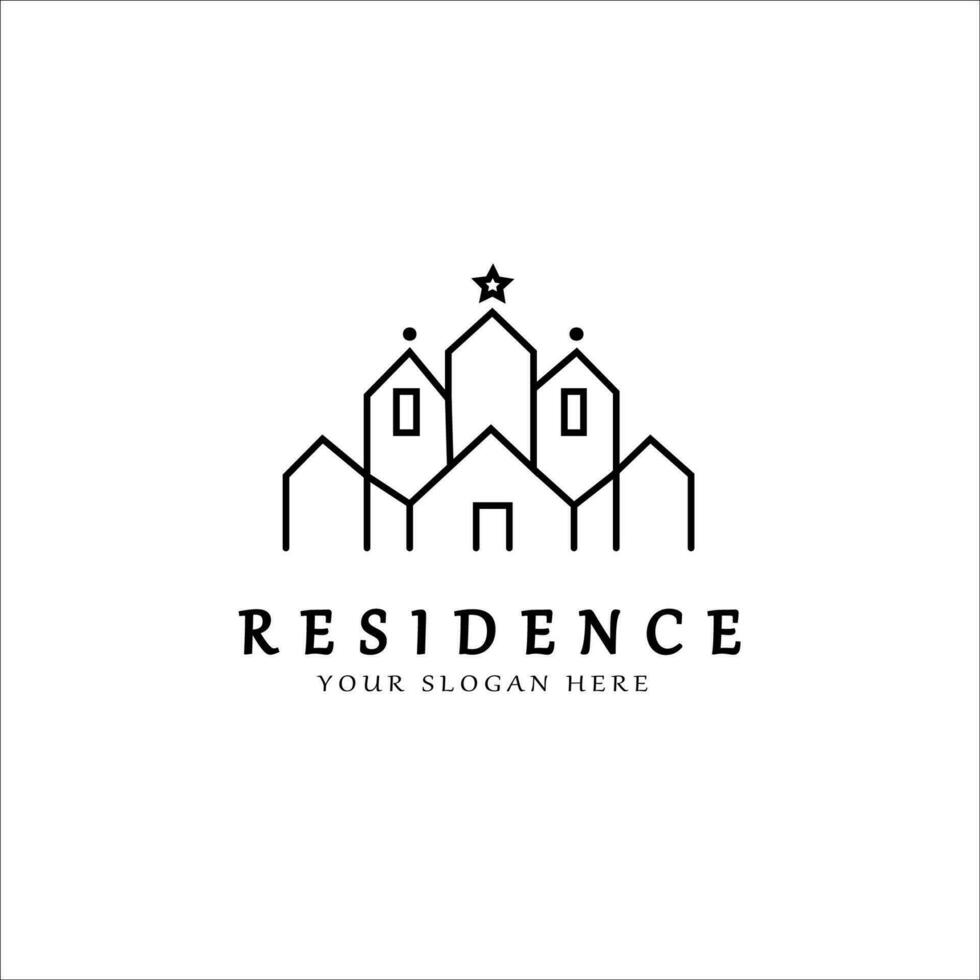 house, architecture line art logo vector illustration design graphic