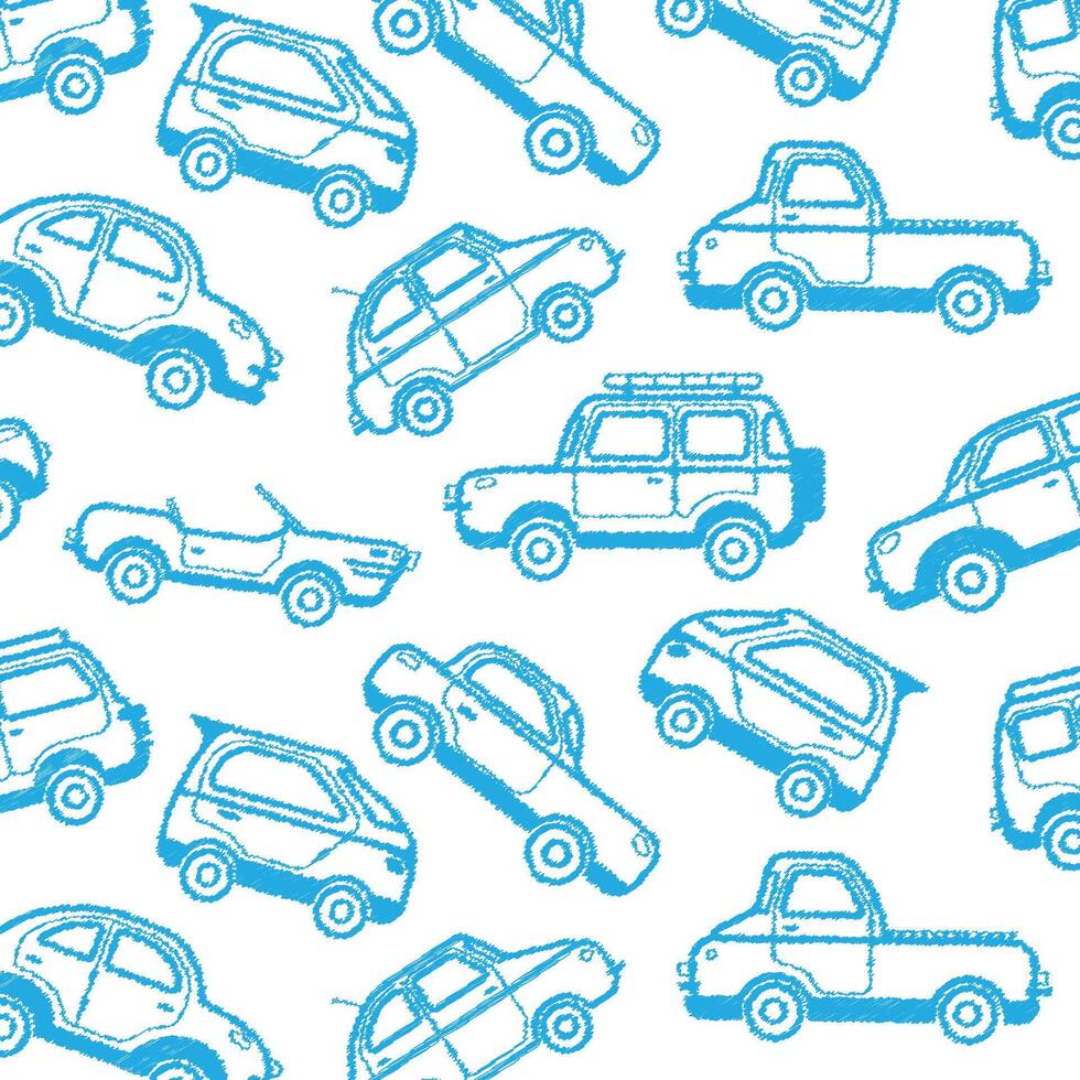 pattern seamless cars simple minimalist background kids vector