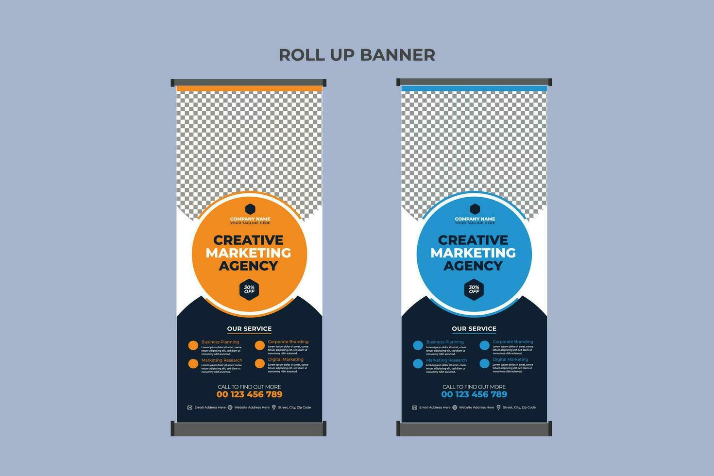 Roll Up Banner Design Business Template vector