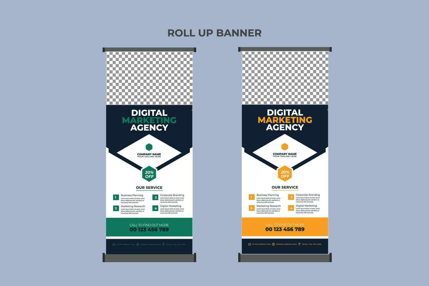 Roll Up Banner Design Business Template vector