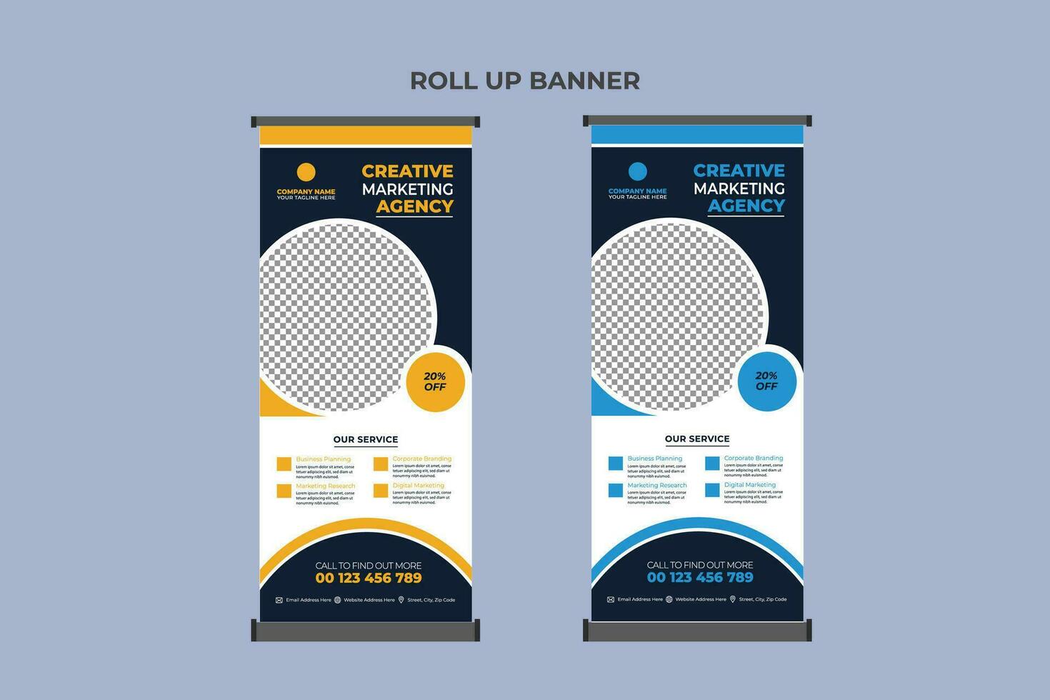 Roll Up Banner Design Business Template vector