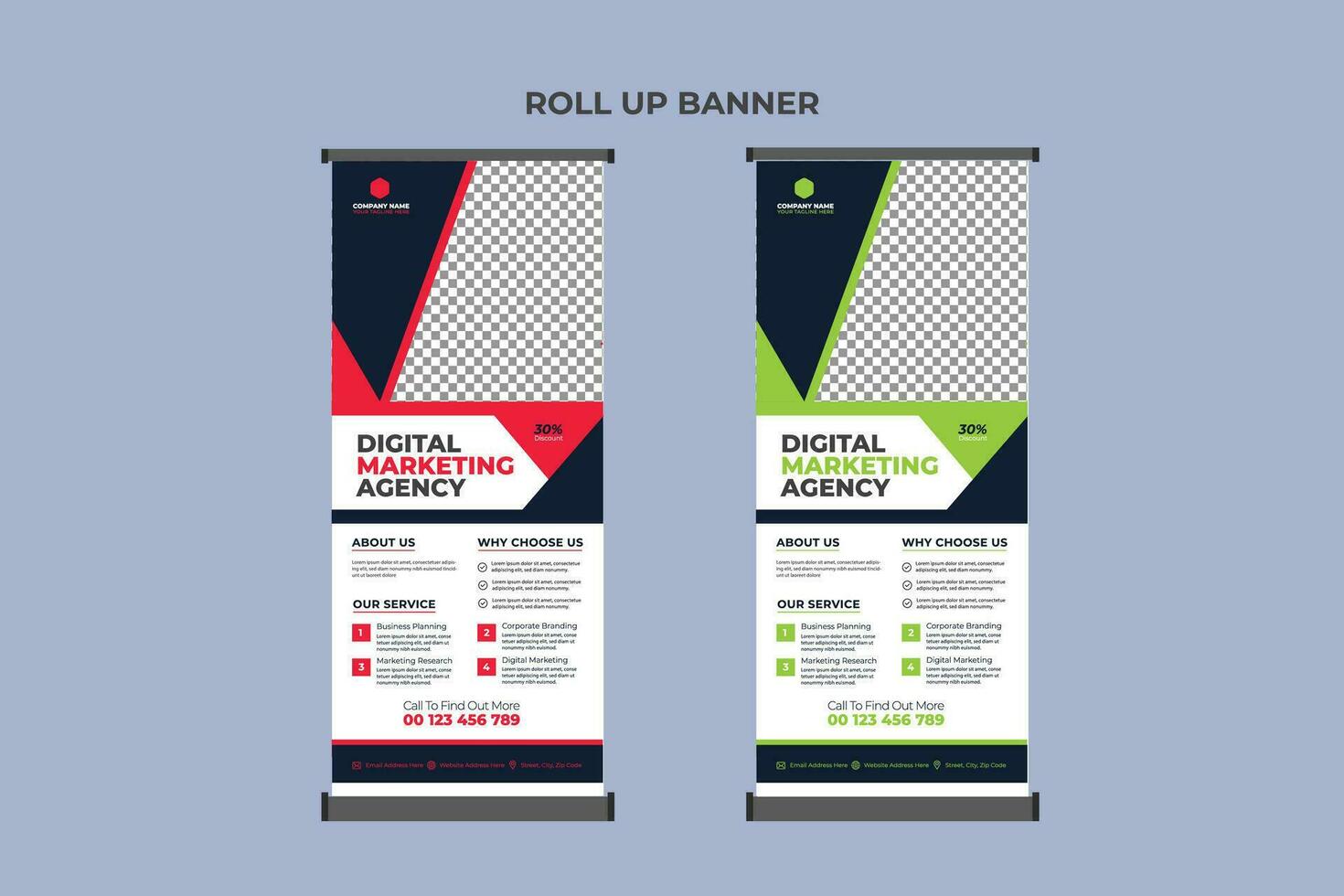 Roll Up Banner Design Business Template vector