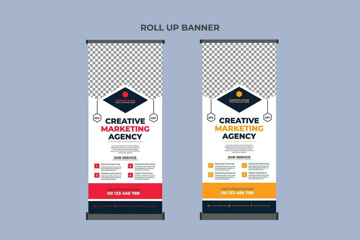 Roll Up Banner Design Business Template vector