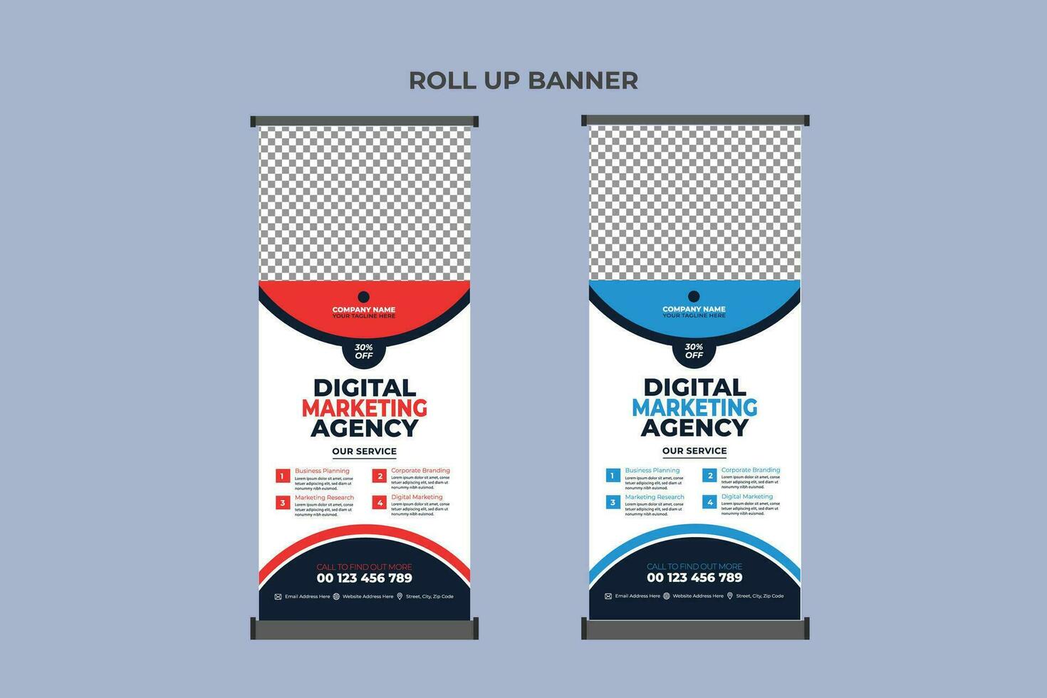 Roll Up Banner Design Business Template vector