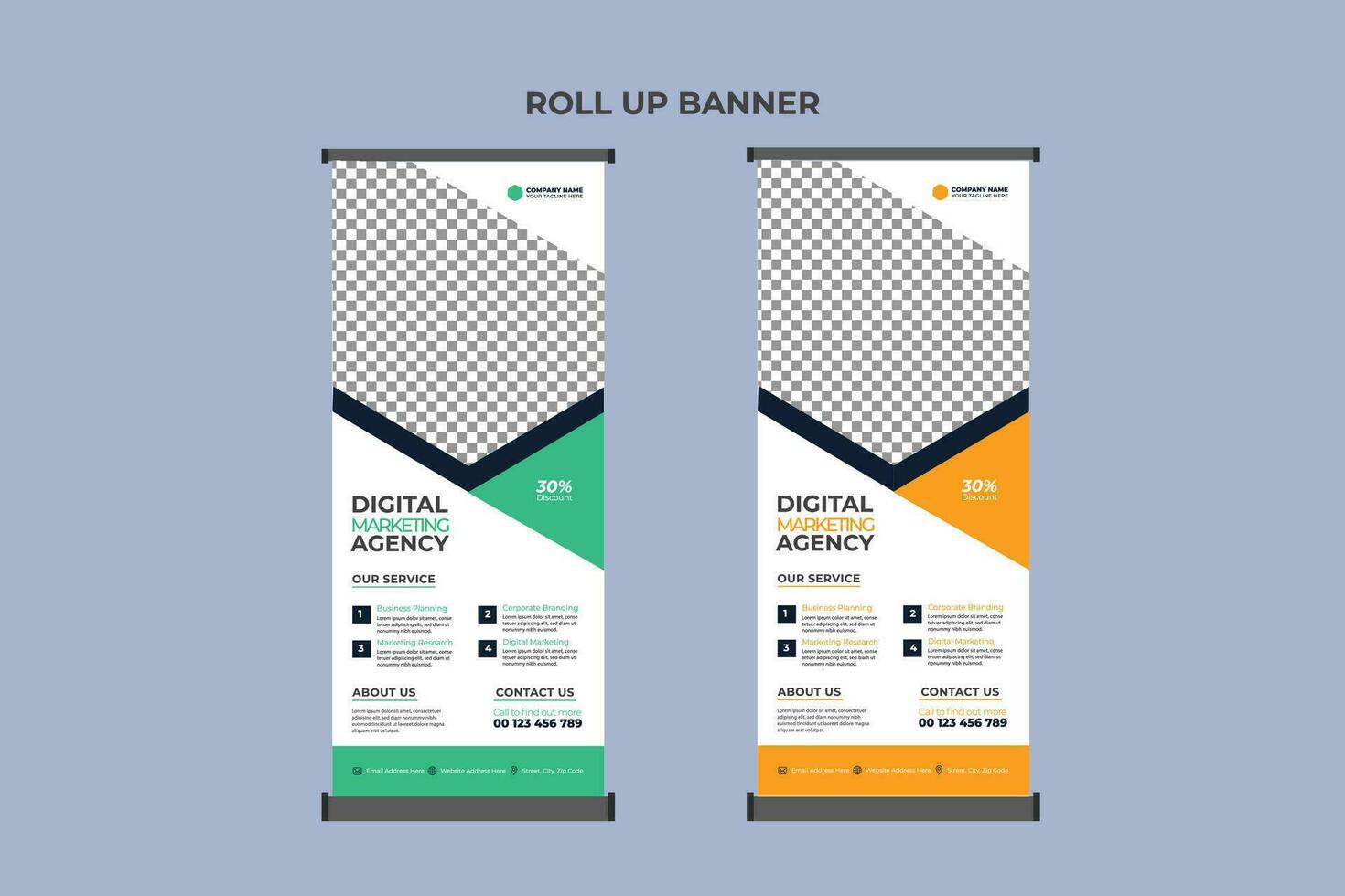 Roll Up Banner Design Business Template vector
