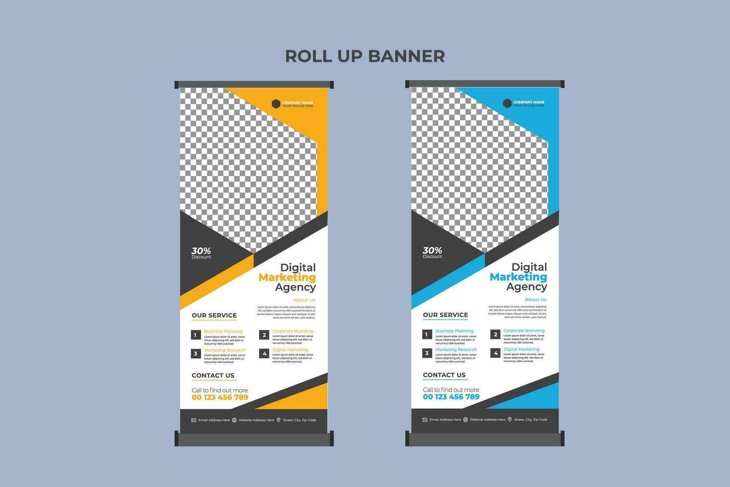 Roll Up Banner Design Business Template vector