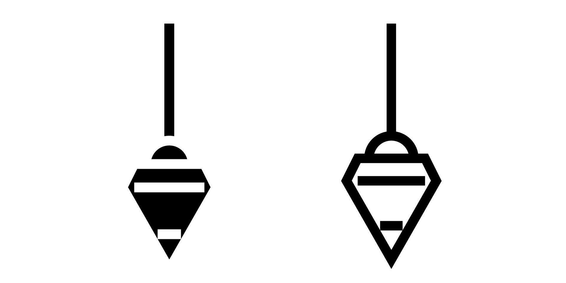 plumb bob icon, sign, or symbol in glyph and line style isolated on