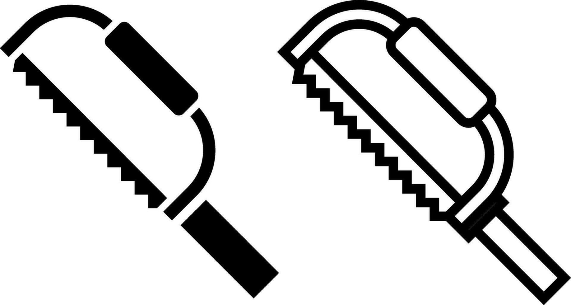 sierra icono, firmar, o símbolo en glifo y línea estilo aislado en transparente antecedentes. vector ilustración