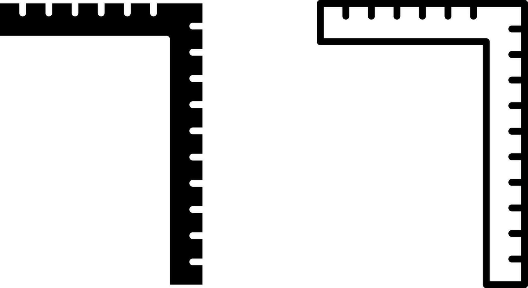 marco regla icono, firmar, o símbolo en glifo y línea estilo aislado en transparente antecedentes. vector ilustración