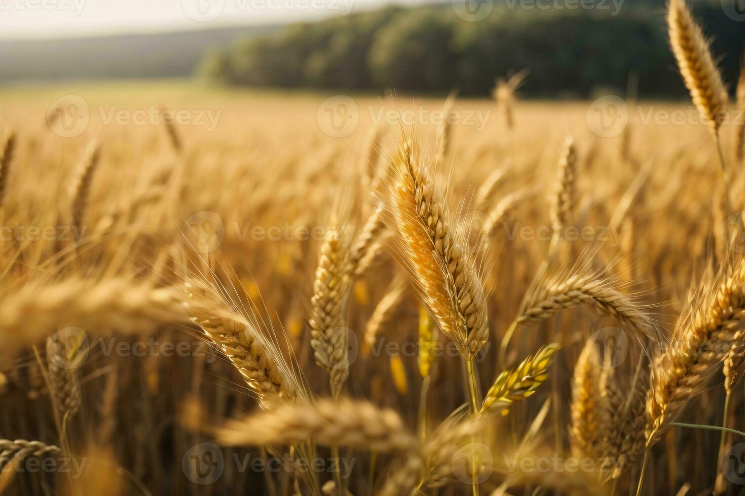 AI generated A wheat field border photo