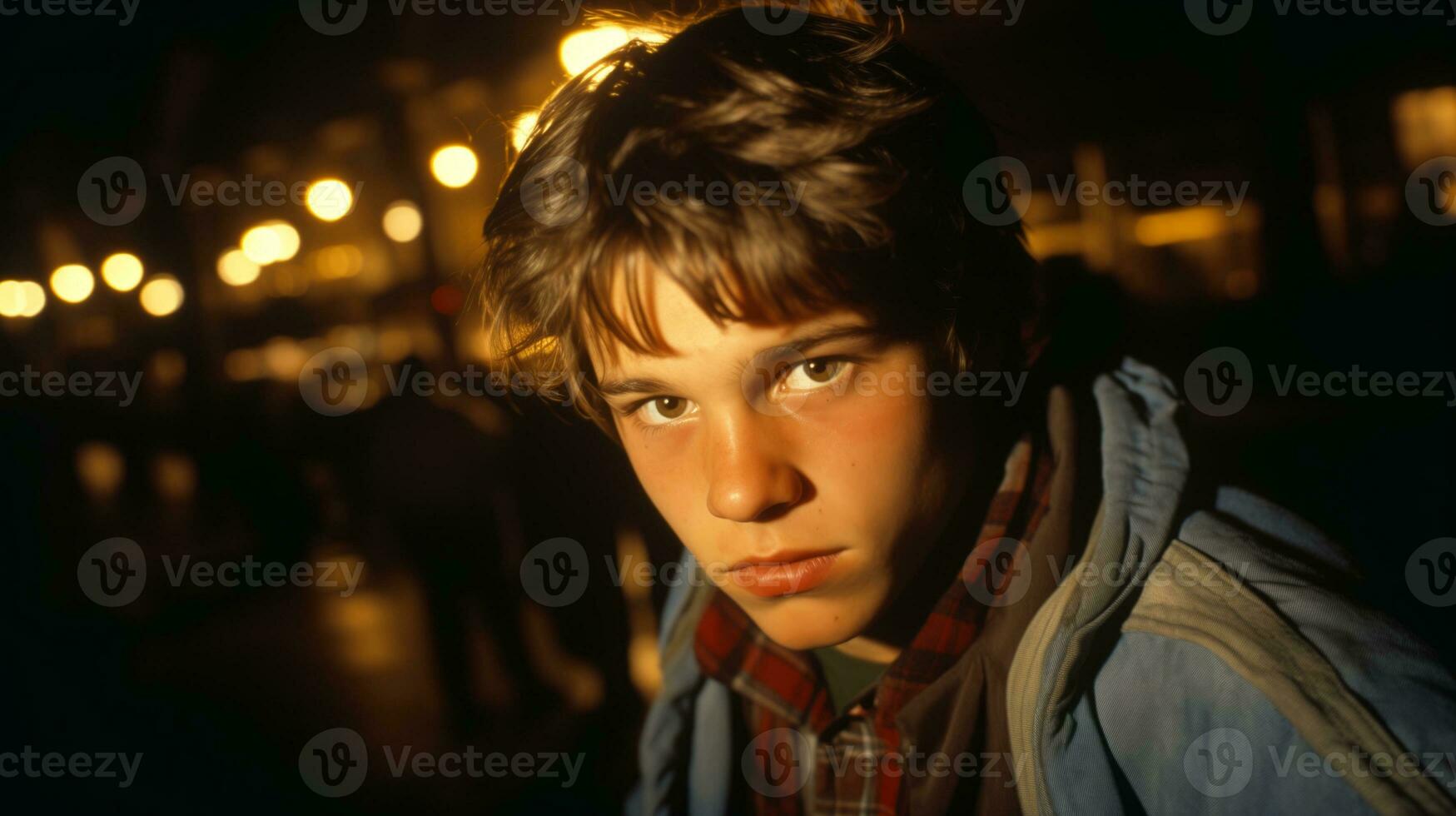 AI generated Close-up photo of teenage boy. Generative AI