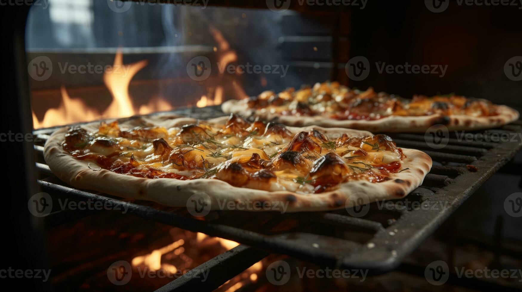 AI generated Hot pizza fresh from the oven photo