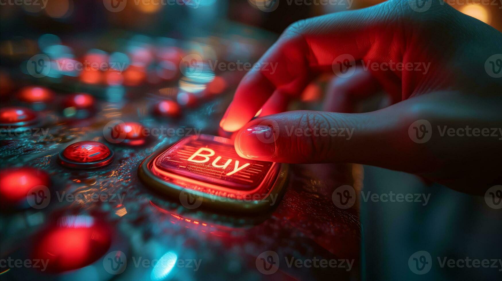 AI generated A finger pressing a buy button photo