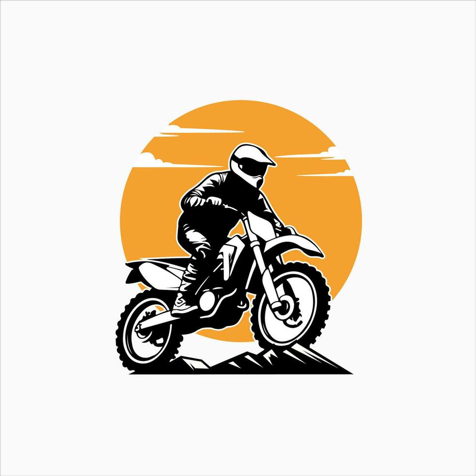 sencillo motocross logo diseño vector