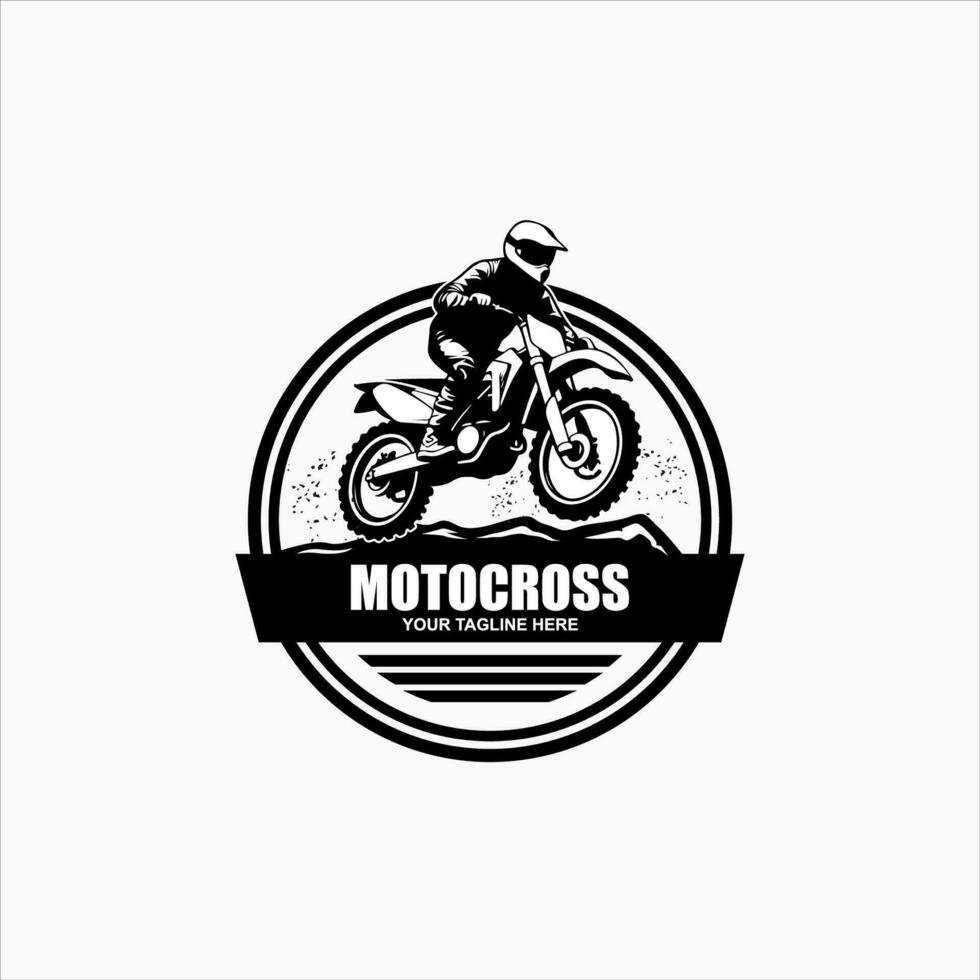 sencillo motocross logo diseño vector