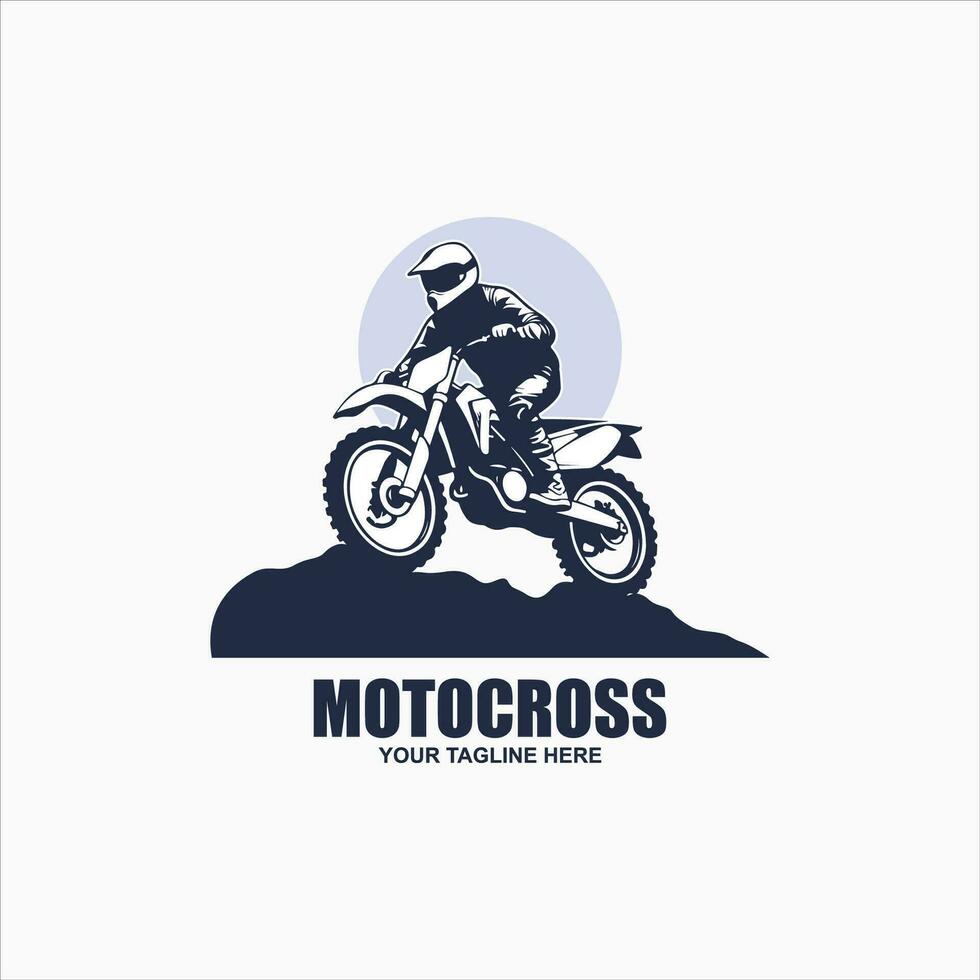 sencillo motocross logo diseño vector