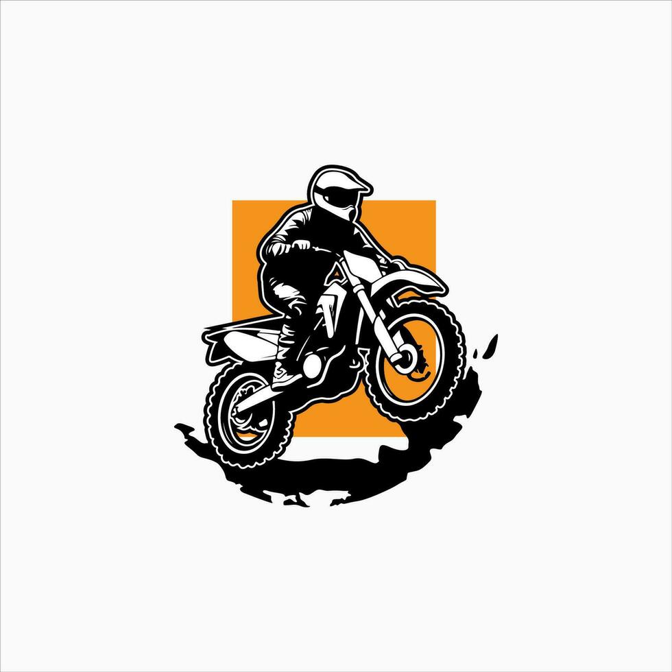 Motocross Jump silhouette Vector isolated on white background