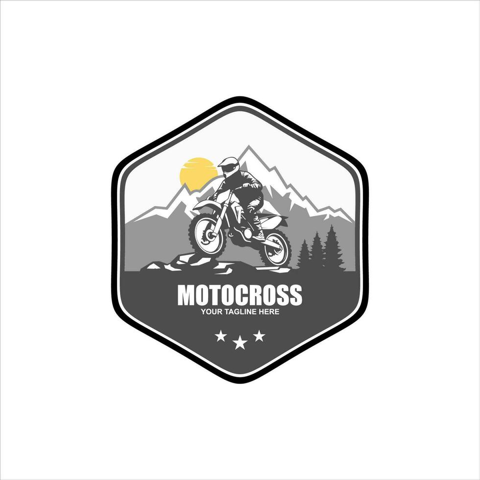 motocross jinete Insignia logo diseño vector ilustración