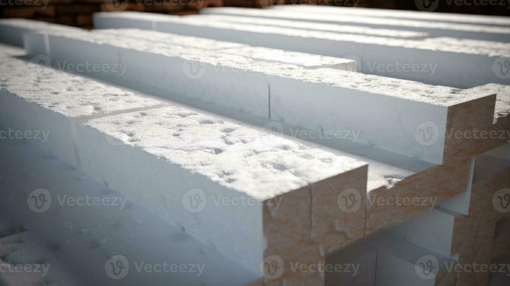 AI generated Sheets of expanded polystyrene for house thermal insulation during constructions photo