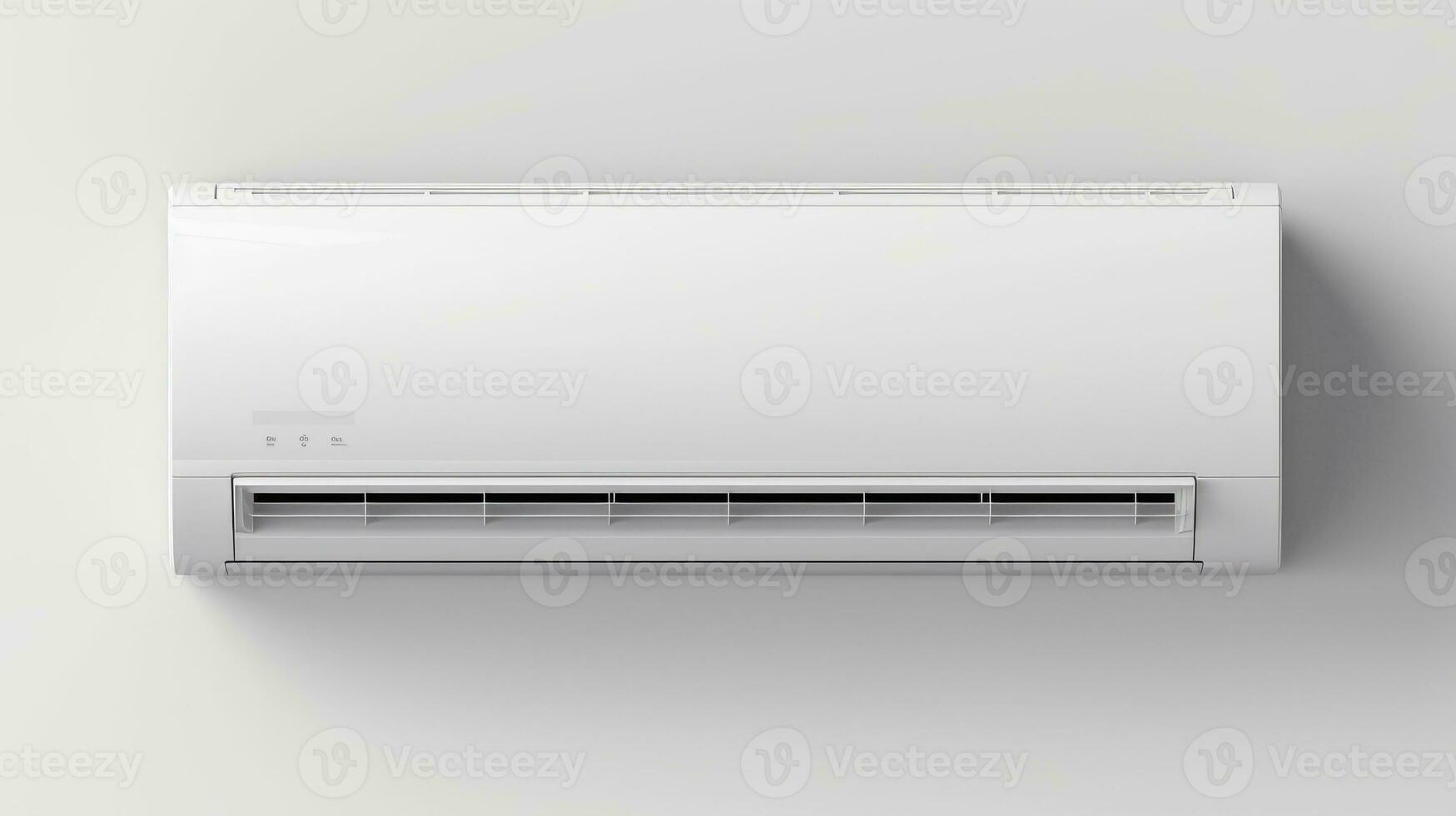 AI generated Air conditioner embed on wall of living room. photo