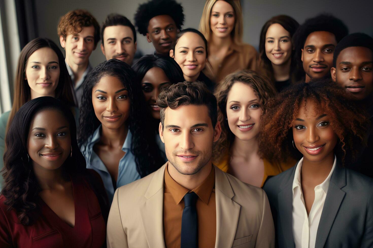 AI generated Multi ethnic diverse office business staff photo